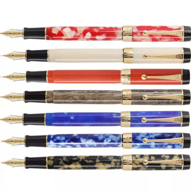 Vintage Jinhao 100 Acrylic Resin Fountain Pen 18K  Fine F Nib 0.5mm Writing Gift