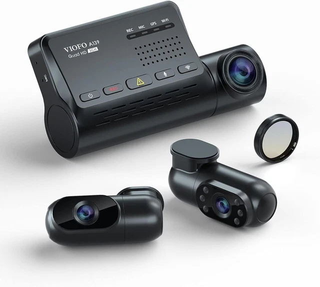 360° Dash Cam Auto Fronte Retro 2k/1080p- 4 Canali Dashcam Auto Con