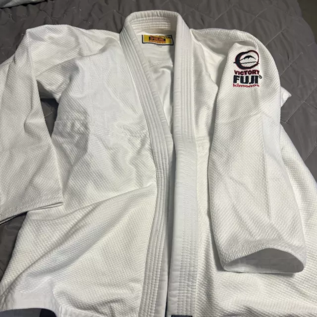 Fuji Victory Kimono Jiu Jitsu GI Top  Fight Training BJJ White A3