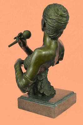 Art Deco/Nouveau Black African Woman Female Singer Bronze Sculpture Home Figure 2