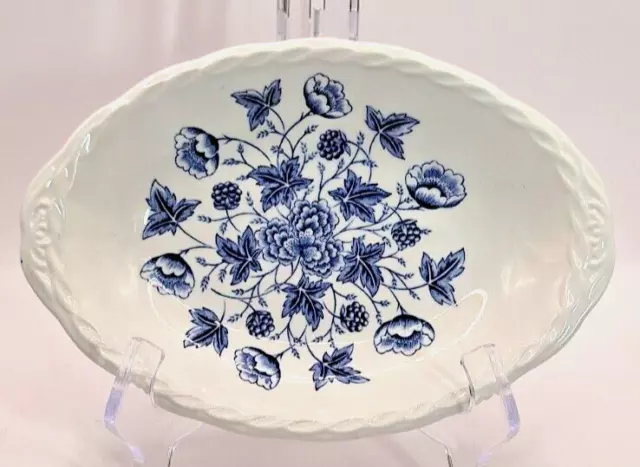 W. H. Grindley Serving Dish, Blue and White Vintage