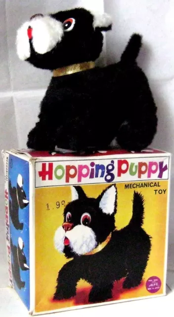 AUTOMATE MECANIQUE - CHIEN NOIR " HOPPING PUPPY+ BOITE "- ALPS Co -MADE IN JAPAN