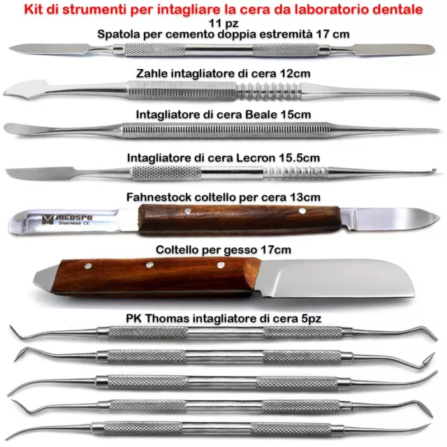 Kit di Intagliatore cera laboratorio dentale Miscelazione Modellazione Coltello