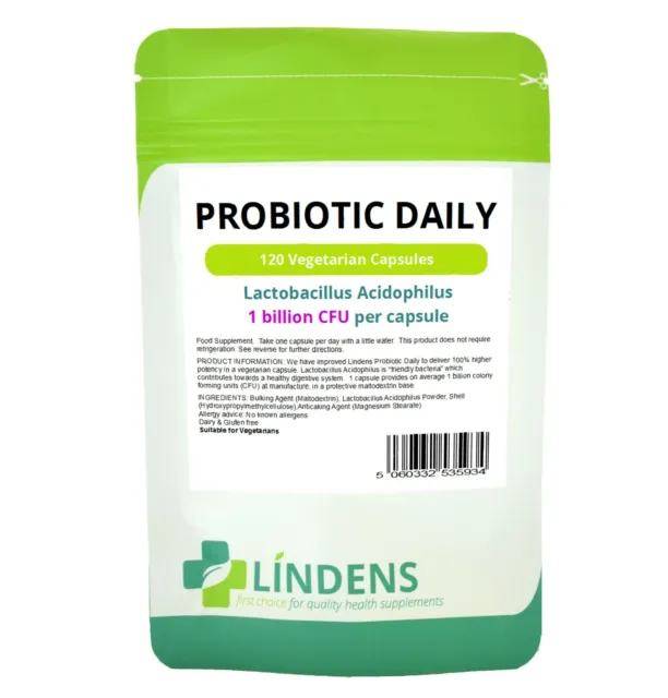 Lindens Probiotique Quotidienne 120 Comprimés de Lactobacillus Acidophilus