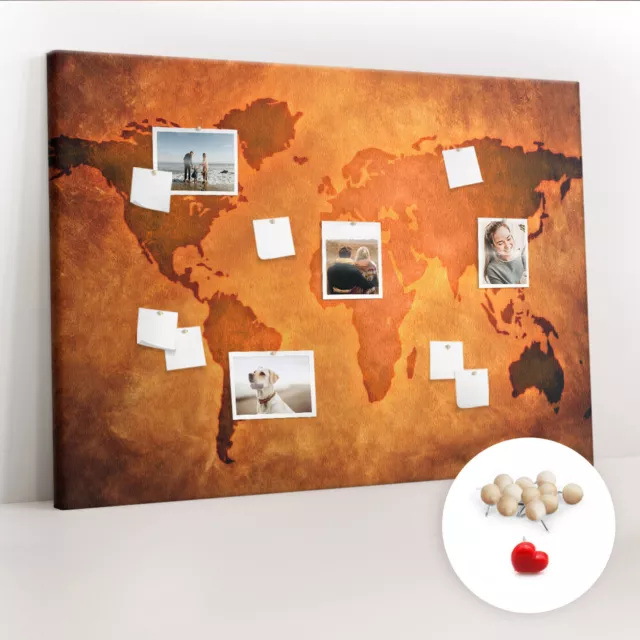 Bacheca Facile apprendimento Per imparare Scuola 140x100 Grande mappa del mondo