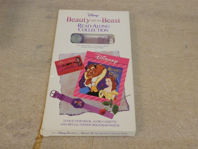 DISNEY READ ALONG Collection Beauty and the Beast Book Tape Hologram ...
