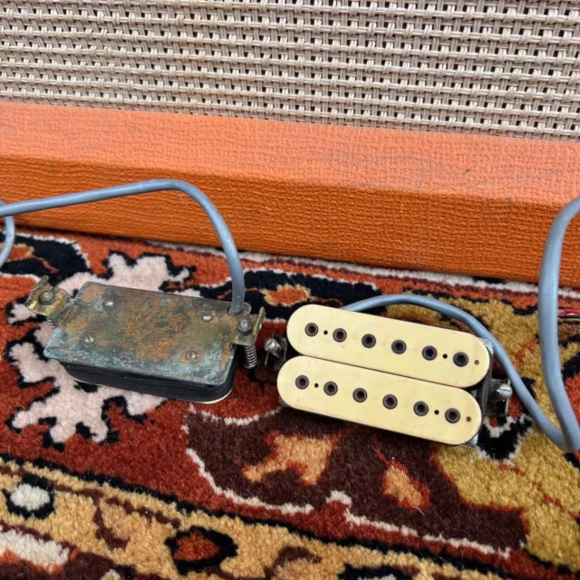 2x Pair Vintage 1970s DiMarzio Super Distortion Square Tab Humbucker Pickups