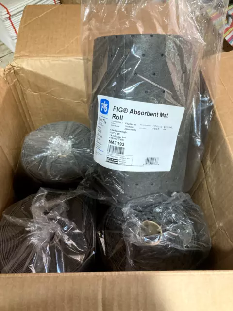 Pig Mat193 Absorbent Roll, Absorbs 7 Gal. Universal, 4 Pk ,Gray (P1)
