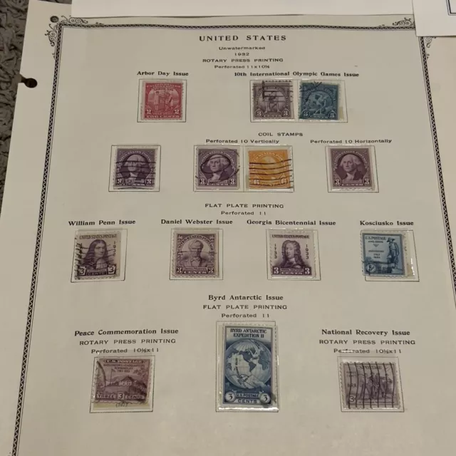 Us Mint Used Stamps Full Album Pages Commemoratives, Historic Flag Series #56 2