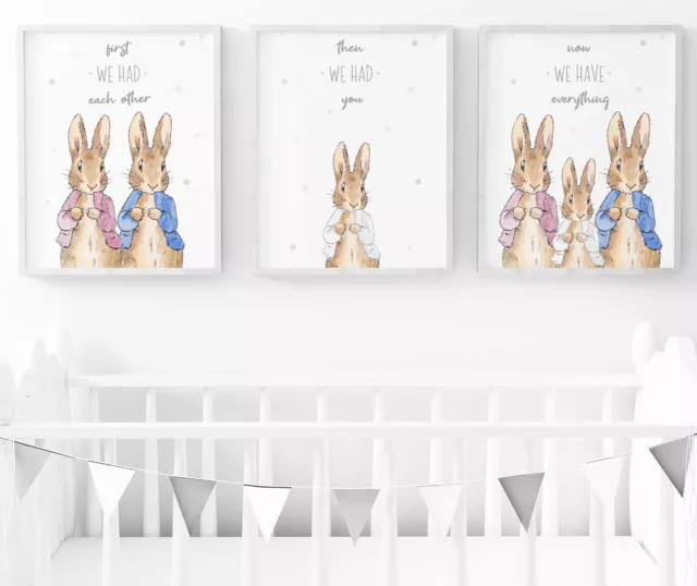 Peter Rabbit Nursery Wall Art Prints, Peter Rabbit Nursery Decor -  Set Of 3
