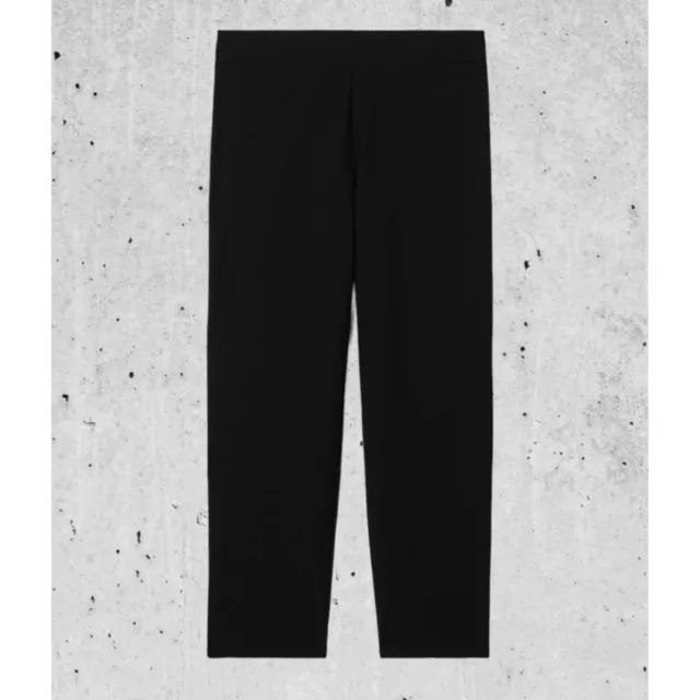 EILEEN FISHER Petite LARGE Washable Stretch Crepe Slim Ankle Pants BLACK NWT