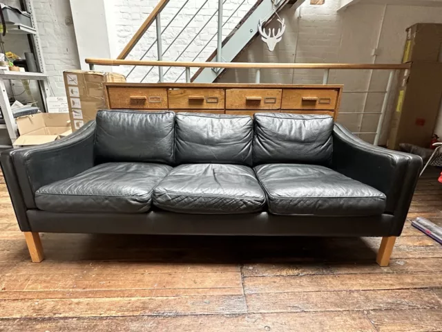 Danish Leather sofa, 3 seater, Stouby