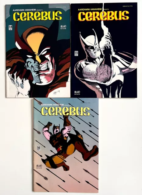 Cerebus the Aardvark #54 55 56 1st Wolveroach Wolverine 1st Ed NM Lot of 3
