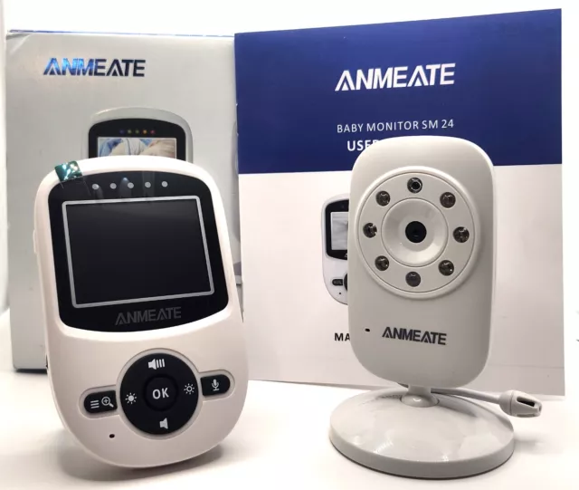ANMEATE SM24 Video Baby Monitor with Digital Camera WiFi Night Vision White