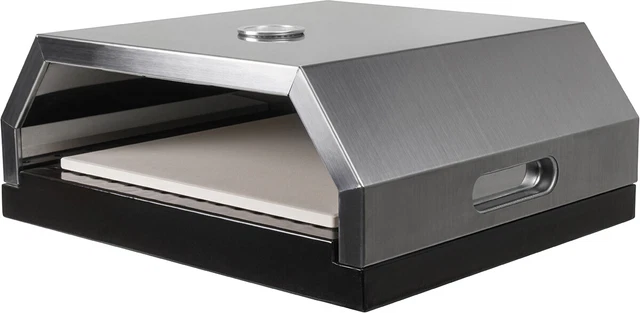 Heidenfeld Pizzaaufsatz Roma für Grill inkl. Thermometer & Pizzastein Miweba