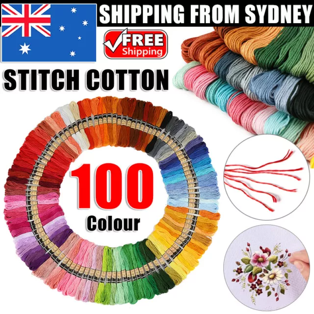 100 Colour Egyptian Cotton Embroidery Cross Stitch Set Thread Floss Hand Skeins