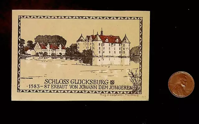 1921 Germany GLUCKSBURG 1 Mark Banknote / Notgeld