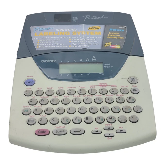 Brother PT-2200 P-Touch Electronic Labeling Printer Maker With Sample Paper Cart