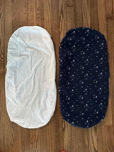Two (2) SNOO HAPPIEST BABY Bassinet Cotton Fitted Sheets