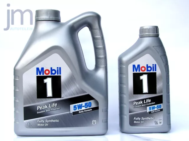 5 litres successeur MOBIL 1 PEAK LIFE 5W-50 huile moteur neuve FS X1 5W50 Rally Formula 3