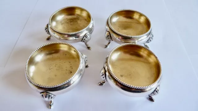 1894 - HUKIN & HEATH - SOLID SILVER - SET OF FOUR SALT CELLARS  173.7 grams