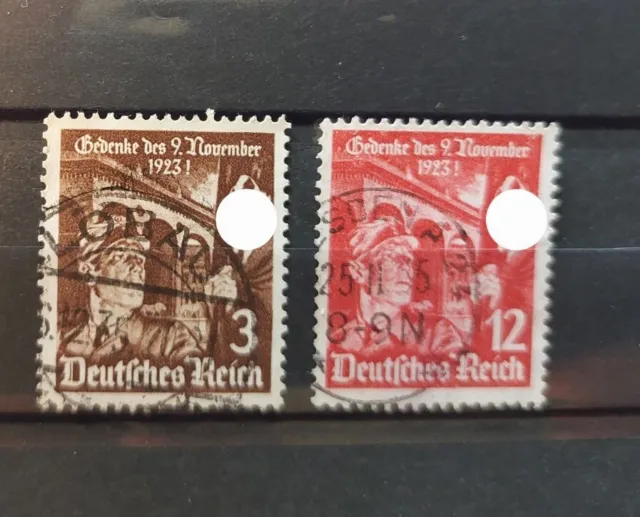 Briefmarken Deutsches Reich 1935, 9. November 1923, Mi.Nr. 598/599, aus Nachlass