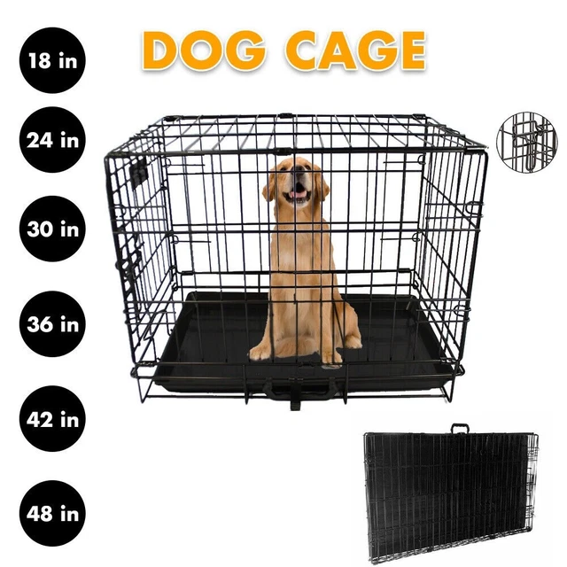 Portable Dog Cage Puppy Training Crate Pet Carrier Small Medium L XL XXL Metal