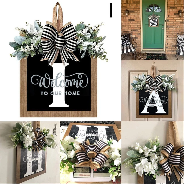 Brand New Front Door Wreath Garland 26 Letters 40x40cm Hanging Ornament