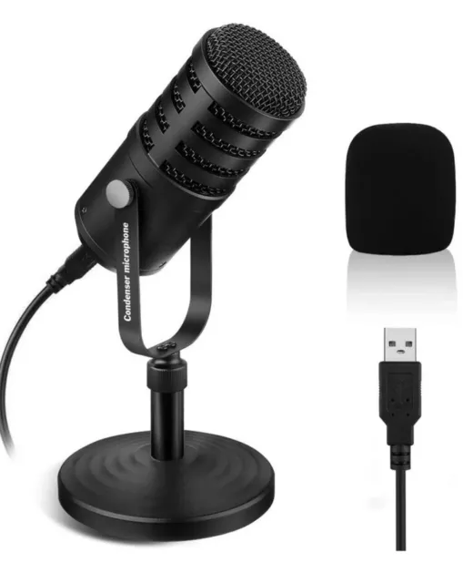 Professional USB Condenser Podcast Microphone Recording Studio