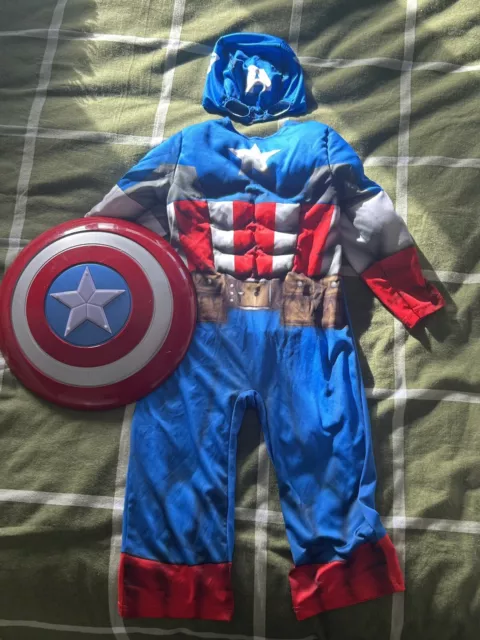 Boys Disney Store Captain America Fancy Dress Costume 3-4 years