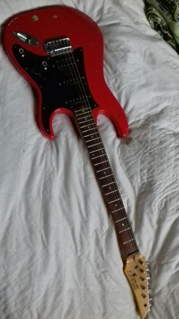 RARE 90'S Z Ibanez Silver Cadet Guitar vintage retro 6 string red