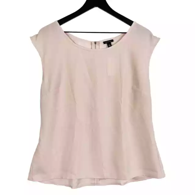 NWT Ann Taylor Size 14 Polyester Cap Sleeve Peplum Blouse Light Pink Top