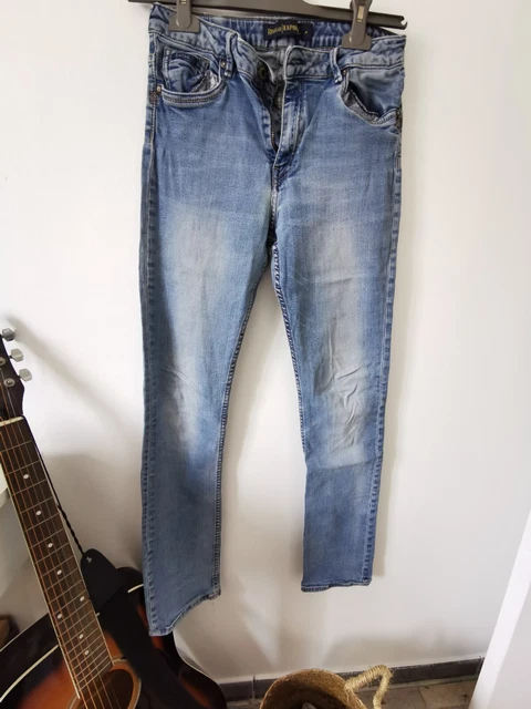 Jean Garçon Kaporal - Taille 14 Ans - Bleu - Coupe Droite Classique - Longueur 77 Cm - Occasion Très Bon état