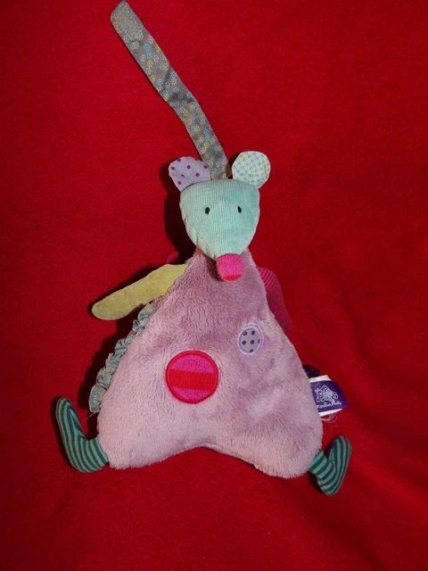 Moulin Roty Les jolies pas beaux doudou peluche souris musical violet État neuf
