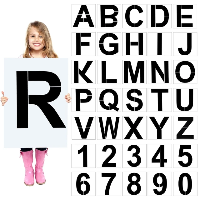 36 PIECES 19 Inch Large Letter Stencils Number Stencils Reusable