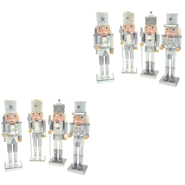 6 PCS Soldats Casse-Noisette En Bois Pour Décoration De Noël – Ornements D'Arbre Avec Boîte Cadeau, 12cm Figurines Casse-noisette Bois Sapin