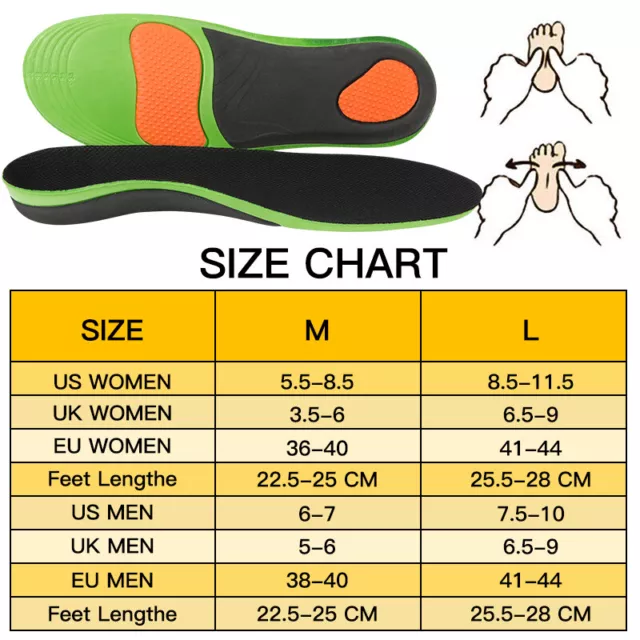 Unisex Orthotic Insoles Orthopedic Flat Feet Sole Pad Shoes Inserts Arch Support 2