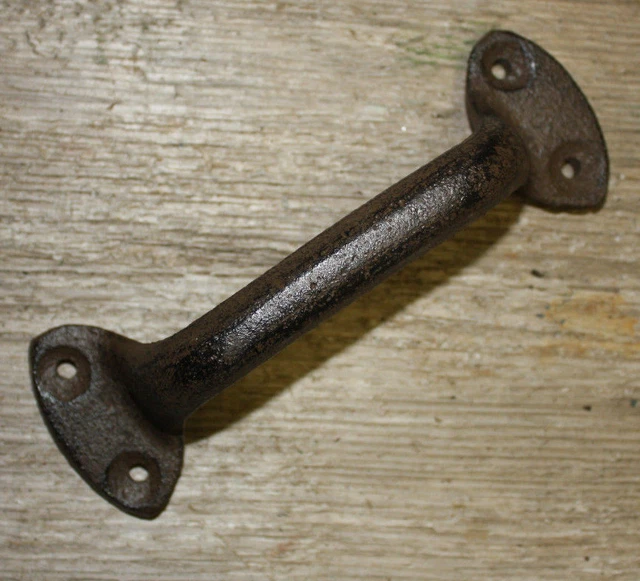 1 Cast Iron Antique Style RUSTIC Barn Handle, Gate Pull, Shed / Door Handles HD 4