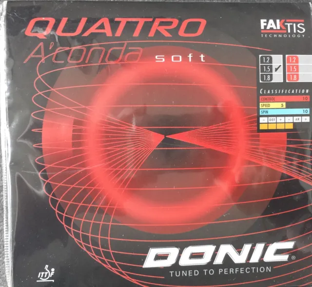 NICE PRICE -->> DONIC TT-Belag QUATTRO A'conda soft ; neu + ovp