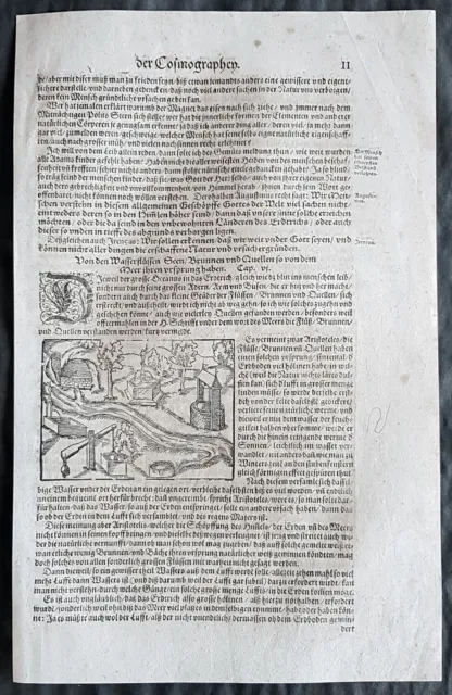 1628 Munster Antique Print Munster Pondering the sources and nature of Water