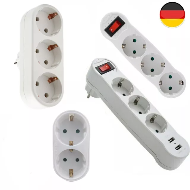 2/3-fach USB Steckerleiste Steckdosenleiste Mehrfachsteckdose Steckdose Adapter