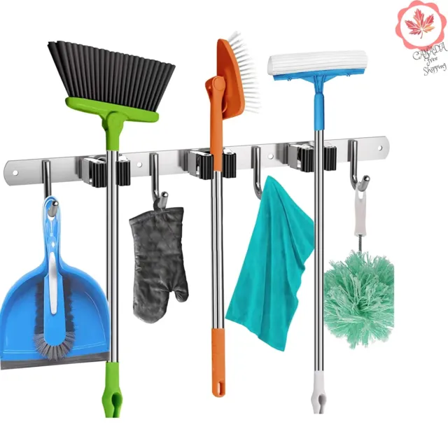 Wall Mount Organizer for Clutter-Free Home - Indoor/Outdoor Use - Broom Holder