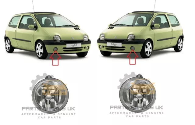 New For Renault Twingo 2000 - 2007 Front Bumper Fog Light Lamp Pair Set