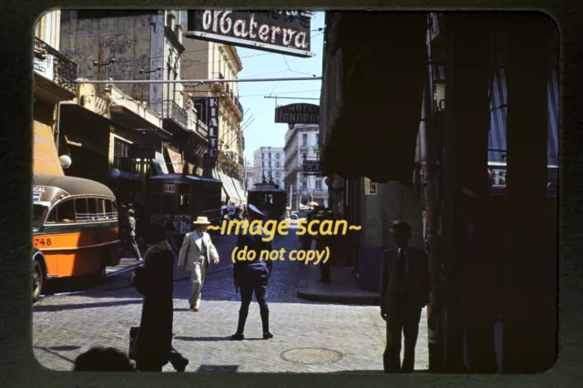 Trolley Streetcar in Havana, Cuba in early 1940's, Kodachrome Slide L9b