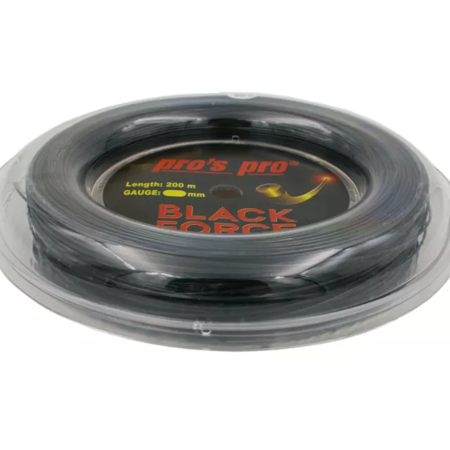 200m Tennis Saite String Pros Pro BLACK FORCE - Co-Polyester 1,14mm bis 1,29mm 2