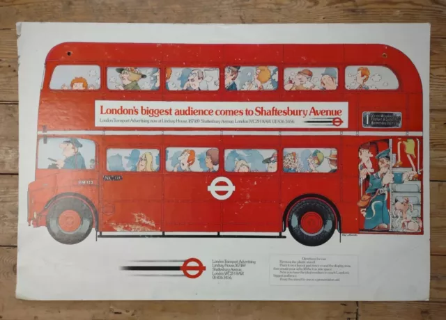 Vintage London Bus Advertising Sign - Transport Red Retro Display Collectable