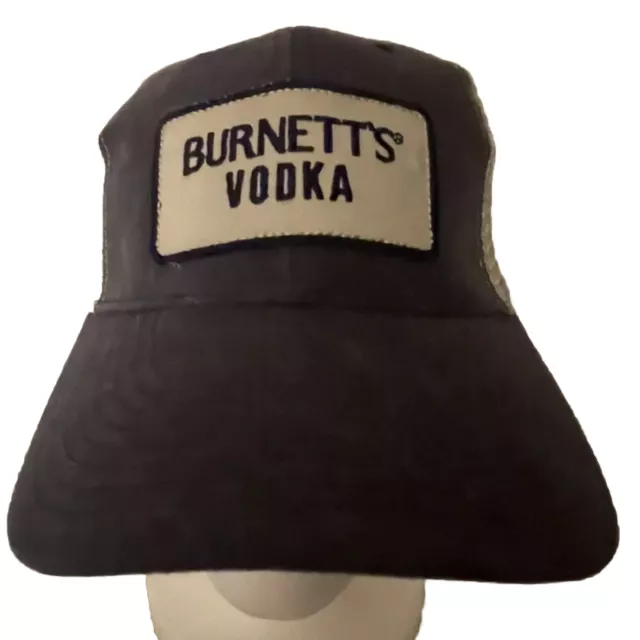 Burnett’s Vodka Patch Logo Blue Hat SnapBack Adjustable Mesh Back NWOT