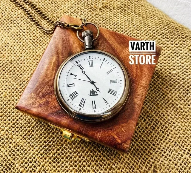 VINTAGE HOMMES QUARTZ Laiton Poche Montres Ancien Locomotive