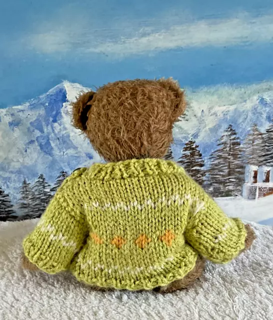 ++ TEDDY CLOTHES ++ new hand knitted fairisle jumper to suit a 9 inch bear 3