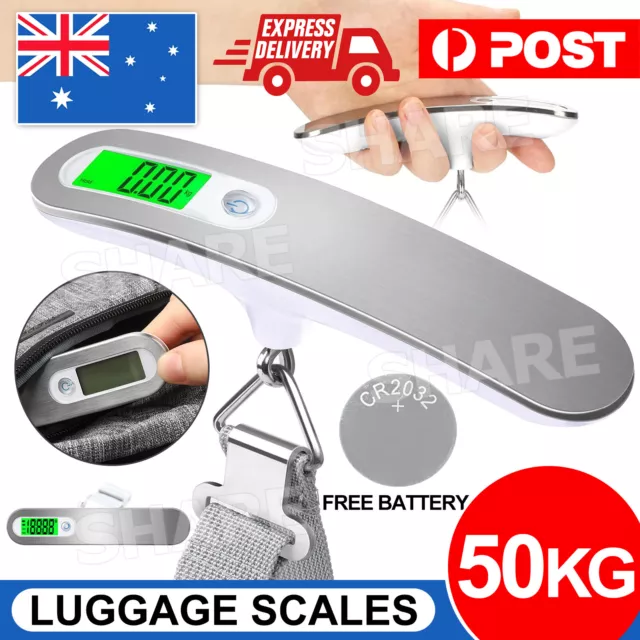 Portable Electronic Digital Luggage Scale Travel 50 KG Measures Weight Weighing